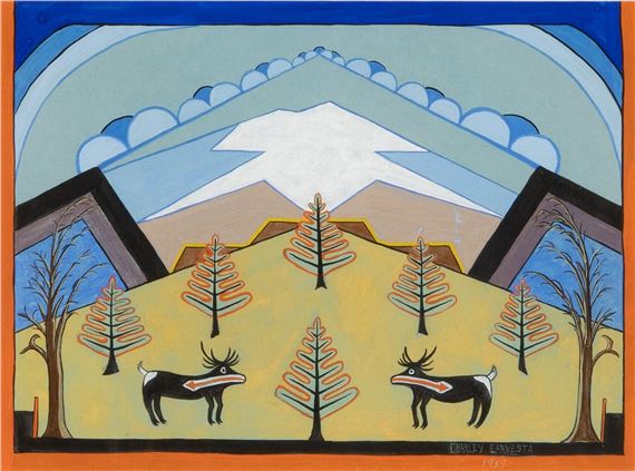 Untitled (Landscape with Deer) - Charley Earnesta