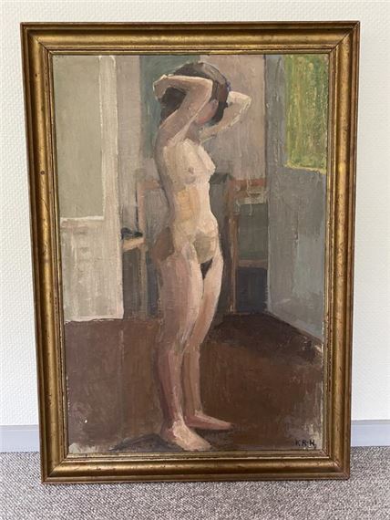 Composition with naked woman by Knud Raaschou-Nielsen