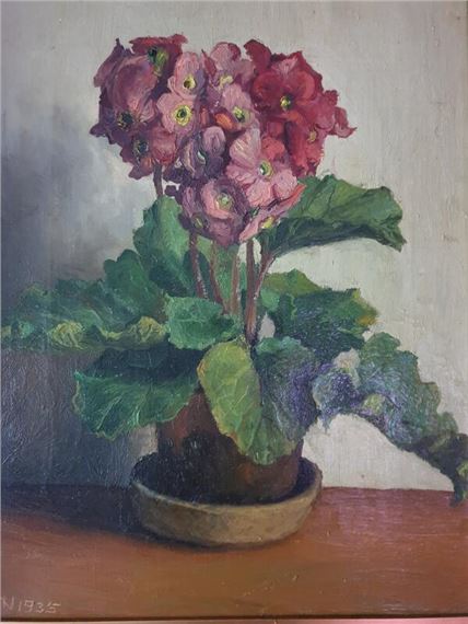 Still life with flowers by Marinus Nielsen, 1935