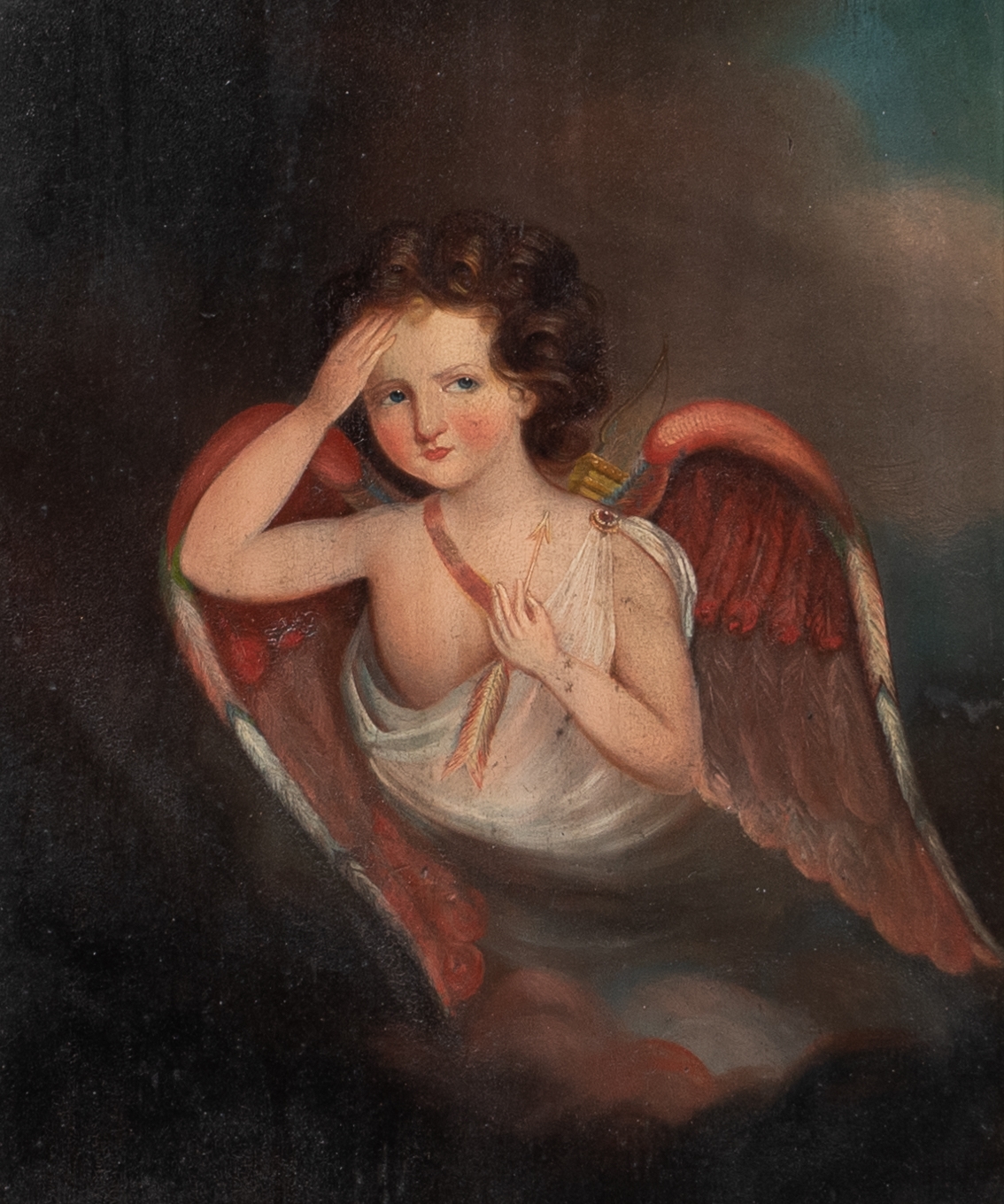 Artwork by American School, 19th Century, Portrait of an Angel, Made of Oil on panel