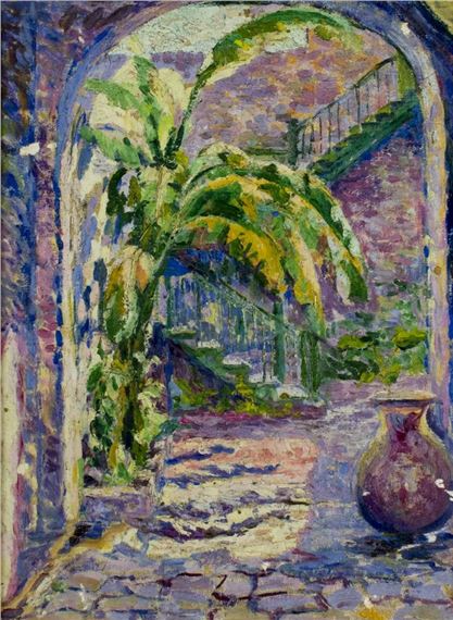 The Banana Tree (titled on verso) by Anne Wells Munger, 1923