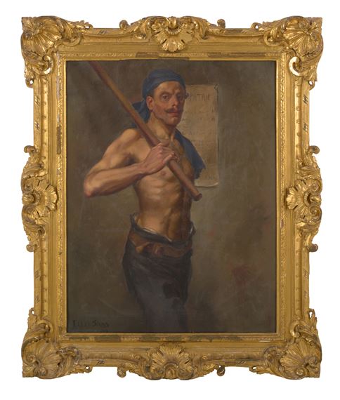A portrait of a working man by Ellis Silas, dated 1914