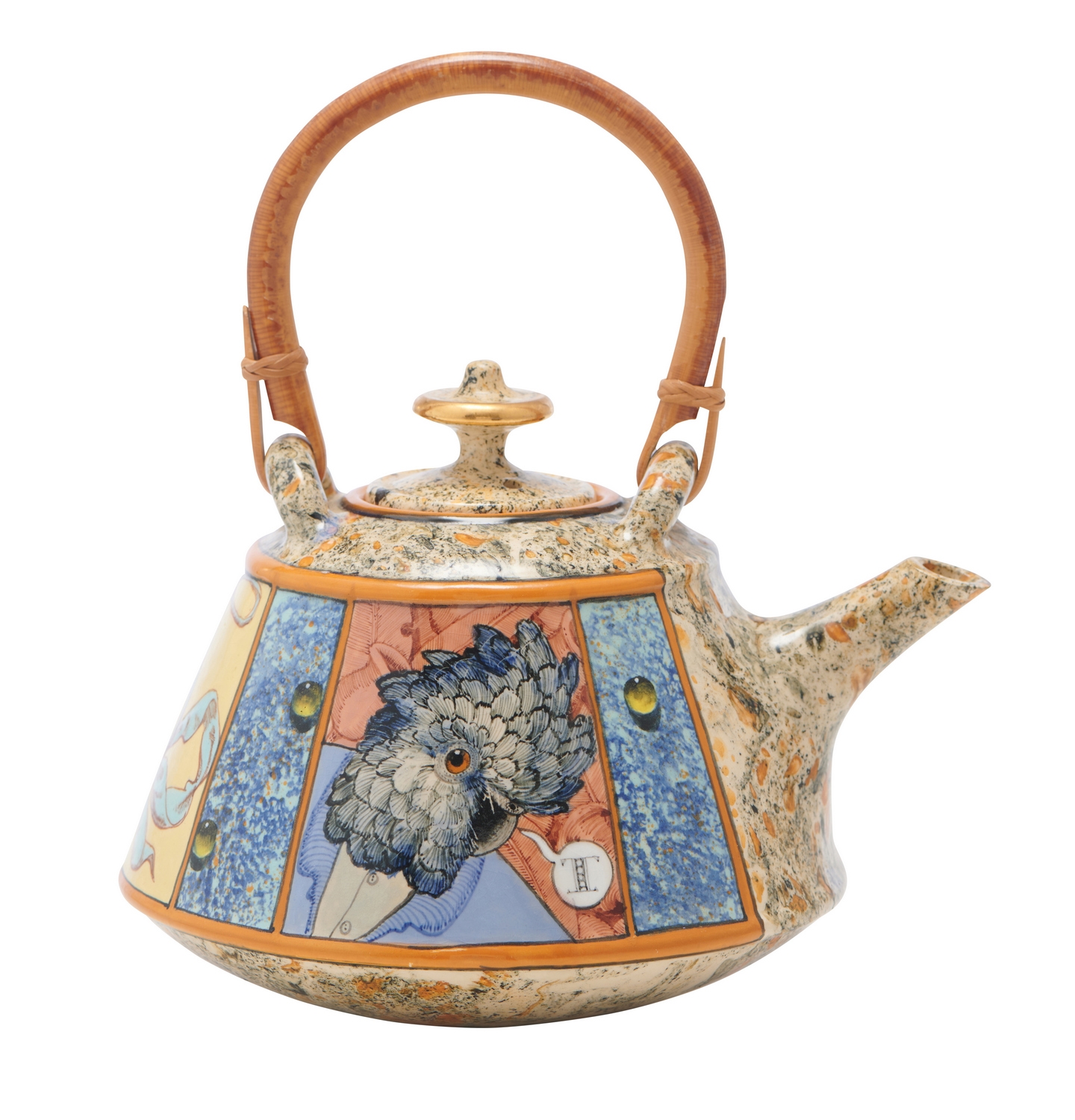 Artwork by Stephen Bowers, A DECORATED CERAMIC TEA POT, Made of CERAMIC