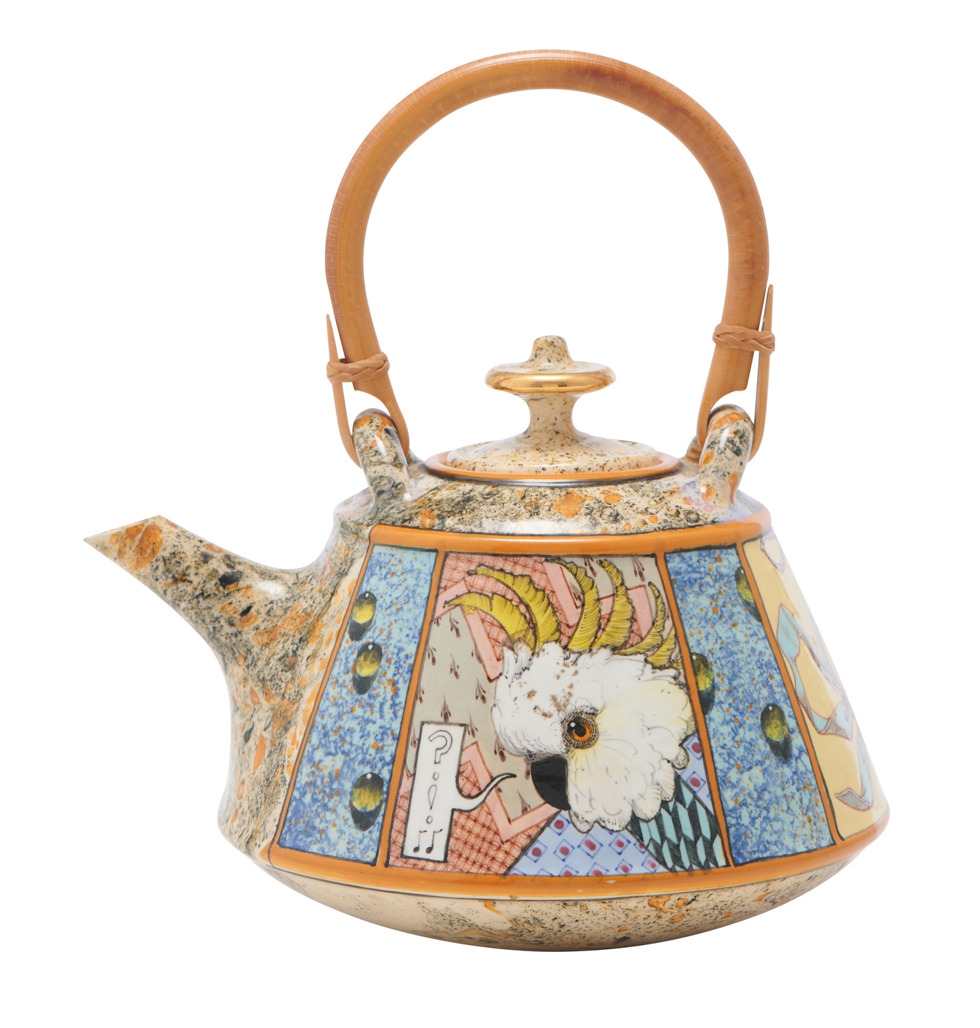 Artwork by Stephen Bowers, A DECORATED CERAMIC TEA POT, Made of CERAMIC