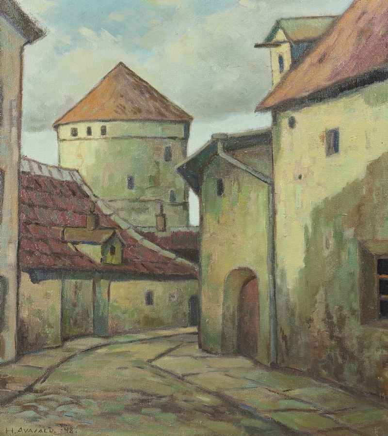 Artwork by Helmer Avasalu, Motiv från Tallin., Made of Oil on canvas