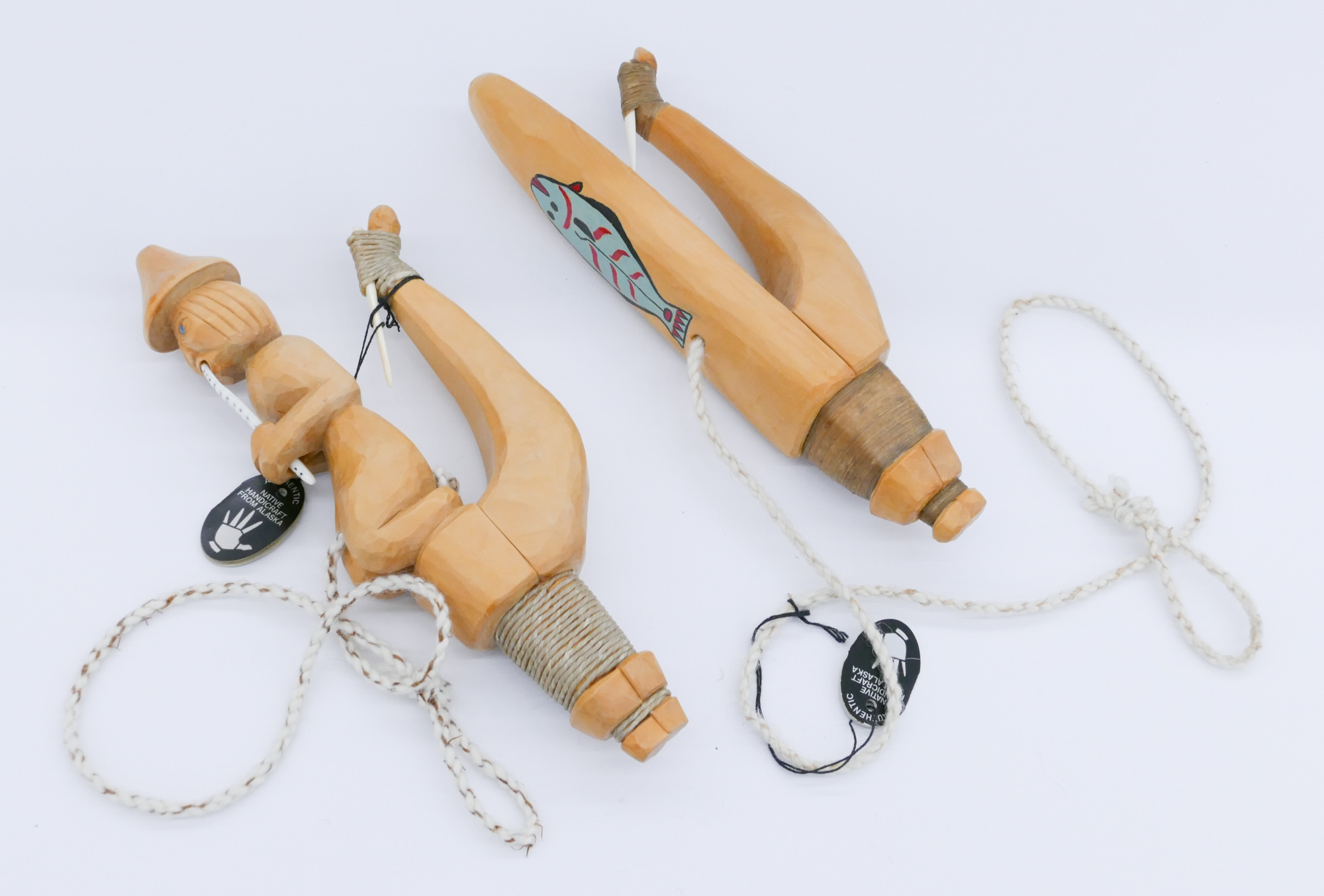 Donald Gregory 2pc Donald Gregory Tlingit Cedar Halibut Hooks MutualArt