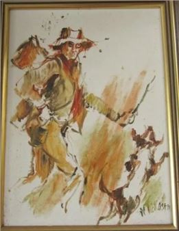 Bushman with dog - N. Vickason