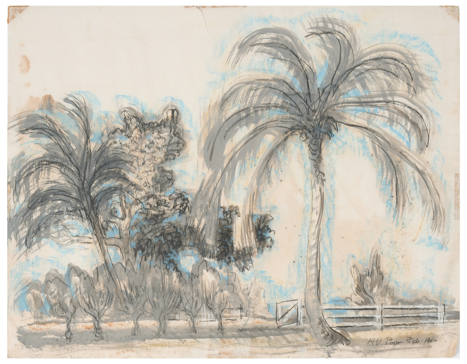 Henry Varnum Poor | Florida Landscape with Hedge (1964) | MutualArt