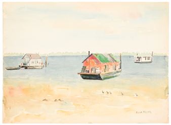 Florida Waterway with Houseboats - Alvin William Carl Meyer