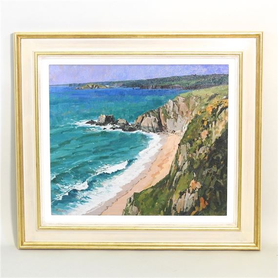 Burgh Island from Hope Cave by Richard Dack