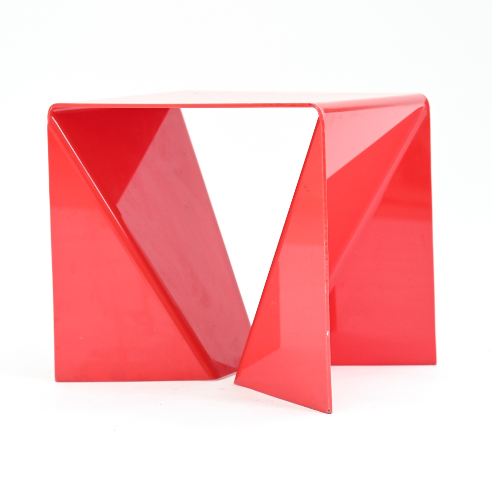Neal Small | NEAL SMALL OP ART LUCITE ORIGAMI SIDE TABLE | MutualArt