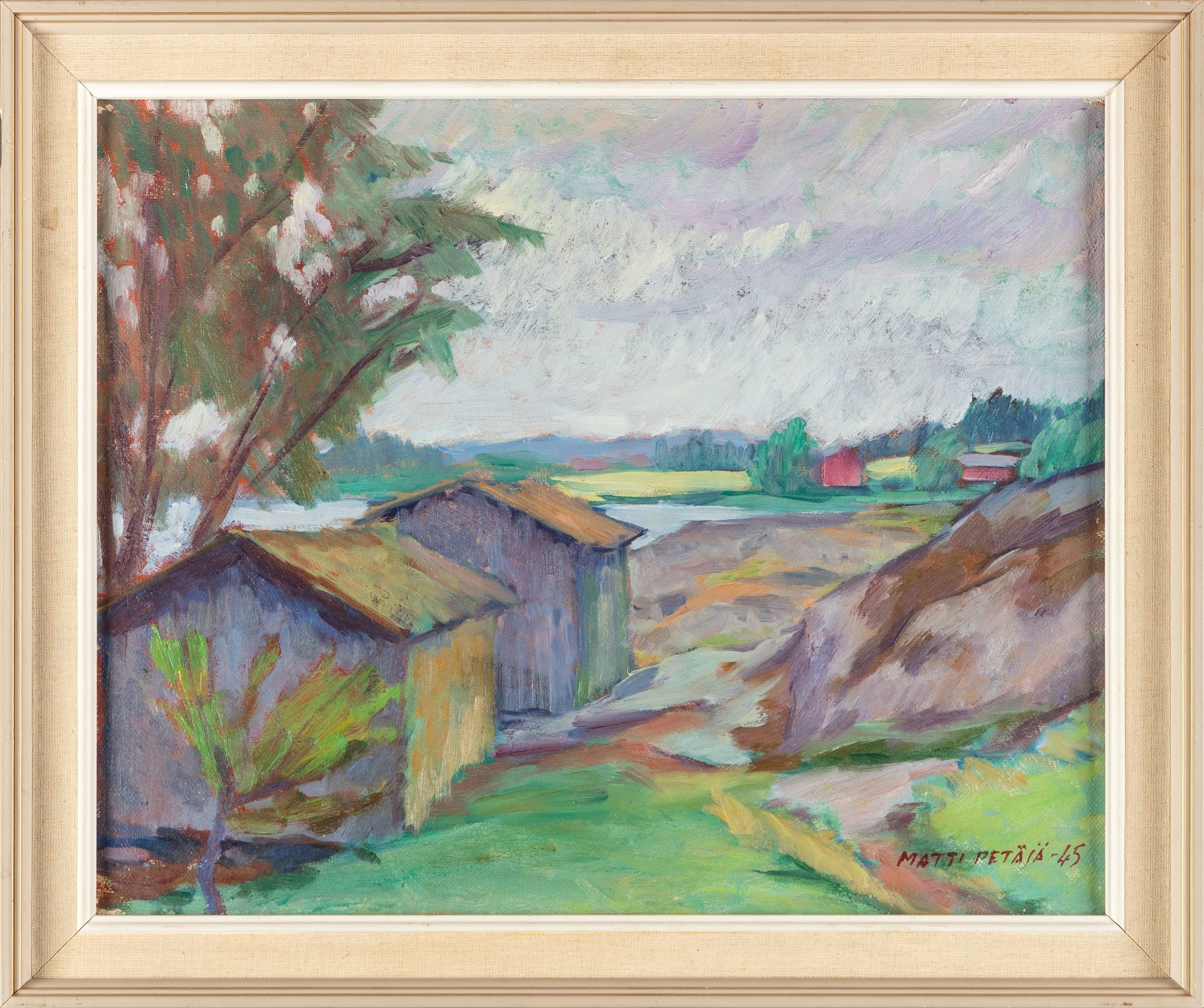 Artwork by Matti Petäjä, Ranta-aittoja, Made of oil