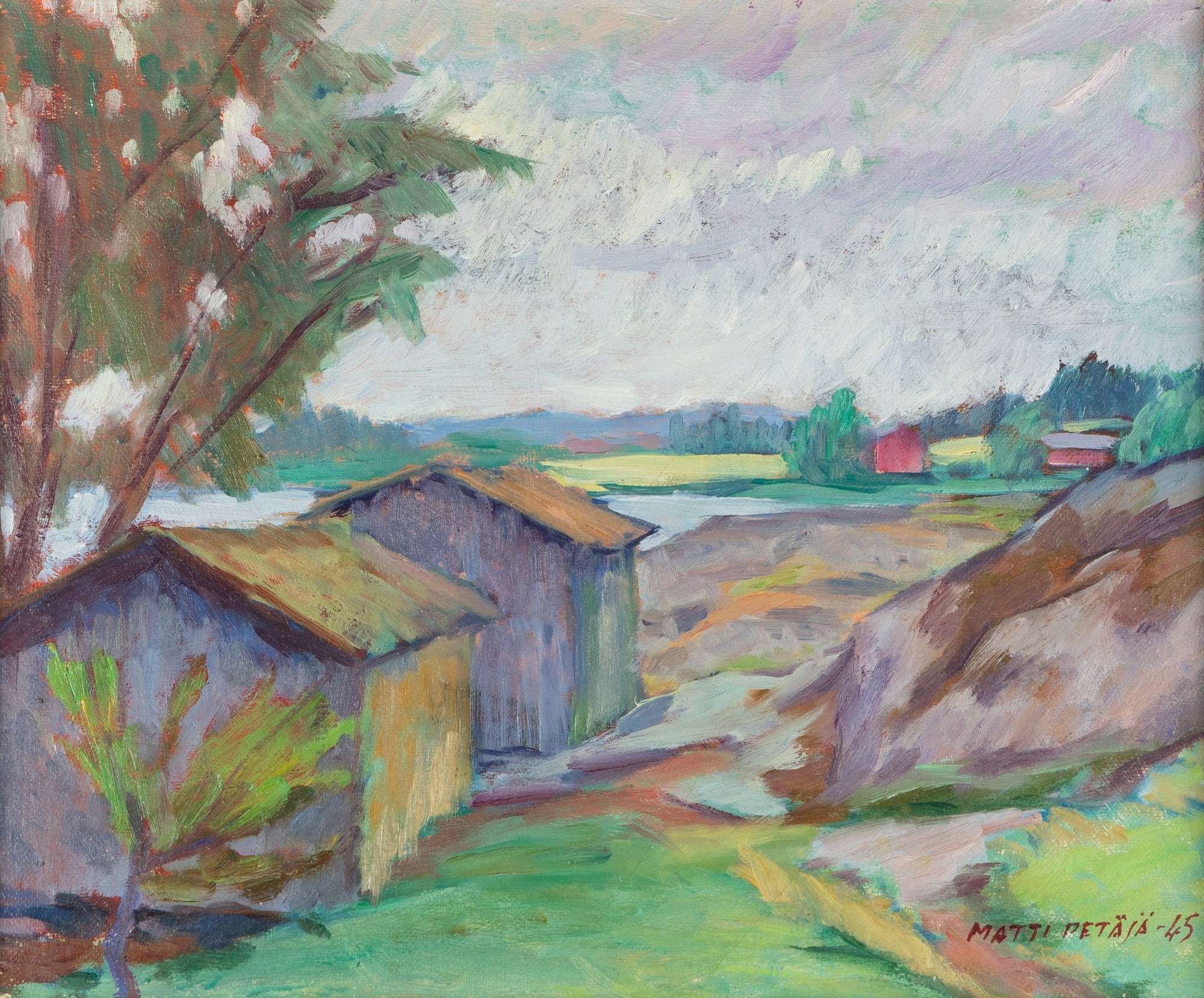 Artwork by Matti Petäjä, Ranta-aittoja, Made of oil