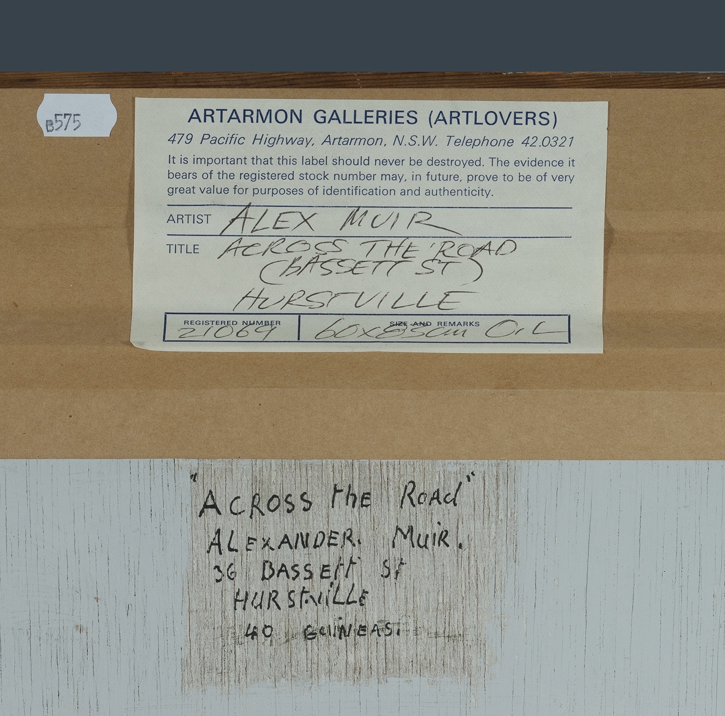 Artwork by Alexander Muir, Across the Road (Bassett St, Hurstville), Made of Oil on Ply