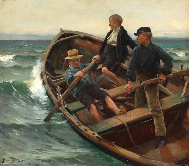 Erik Ludvig Henningsen | Fiskerdrenge (1894) | MutualArt