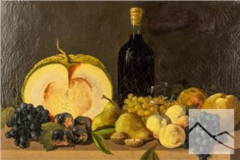 Gourd, fruit, grapes and wine - J. Mary