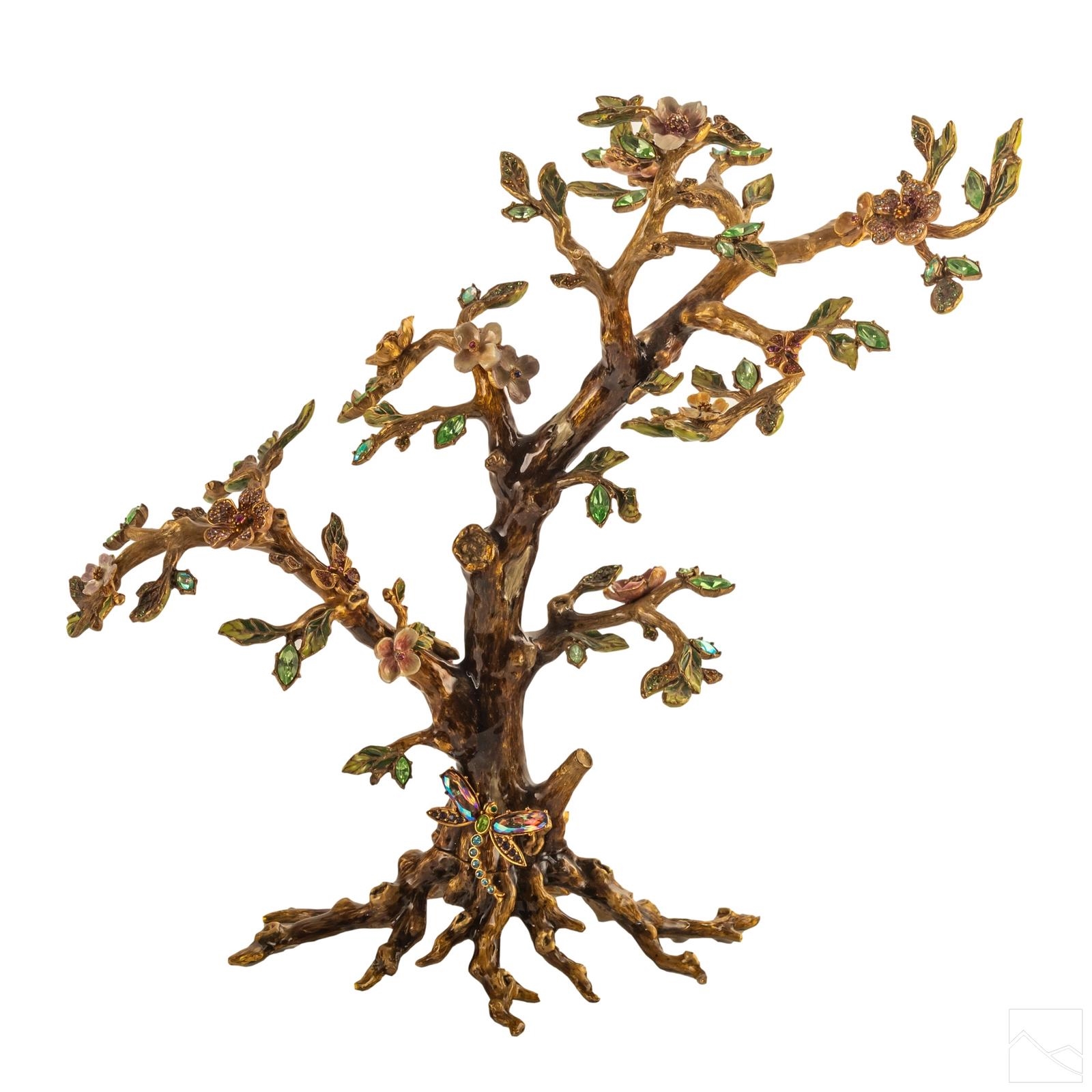 Jay Strongwater Large floral tree figurine statue MutualArt
