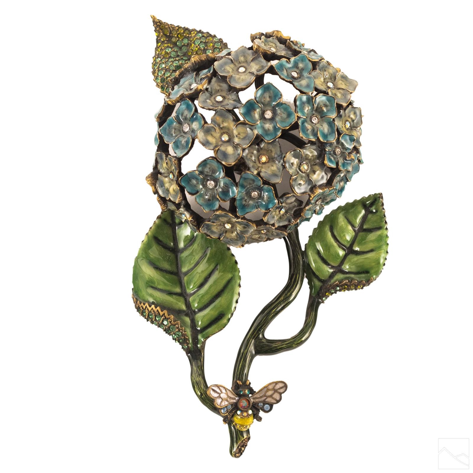 Jay Strongwater Hydrangea floral figurine sculpture MutualArt