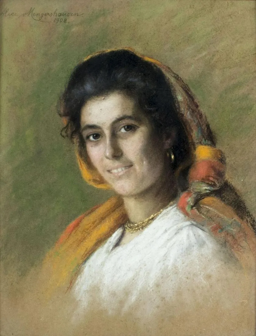 Artwork by Alice von Mengershausen, Portrait of Woman, Made of pastel on paper