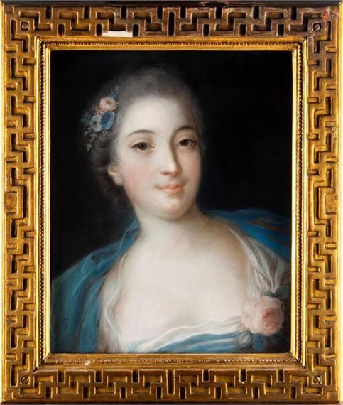 Rosalba Carriera | Portrait of a woman with a rose (18th Century ...