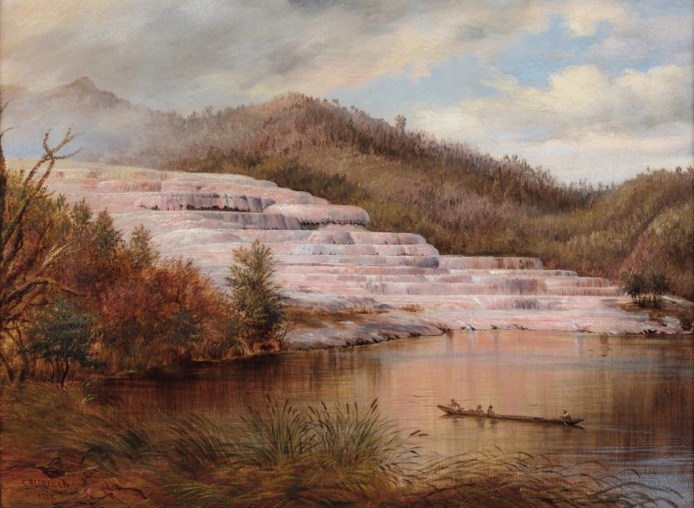 Artwork by Charles Blomfield, The Pink Terraces, Made of oil on canvas