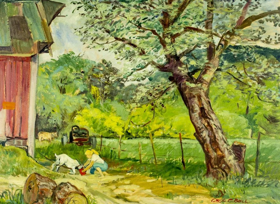 Cecil C. Bell | Alice Feeding her Goat | MutualArt