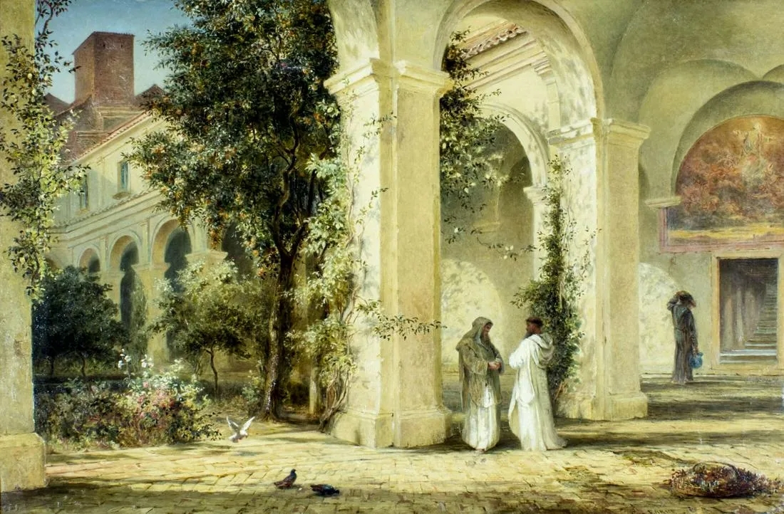 Artwork by Lawrence Carmichael Earle, Courtyard Scene, Made of oil on canvas