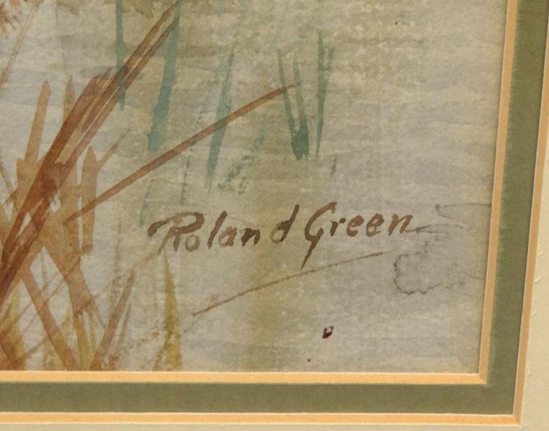 Roland Green Framed original Roland Green watercolour of ducks in