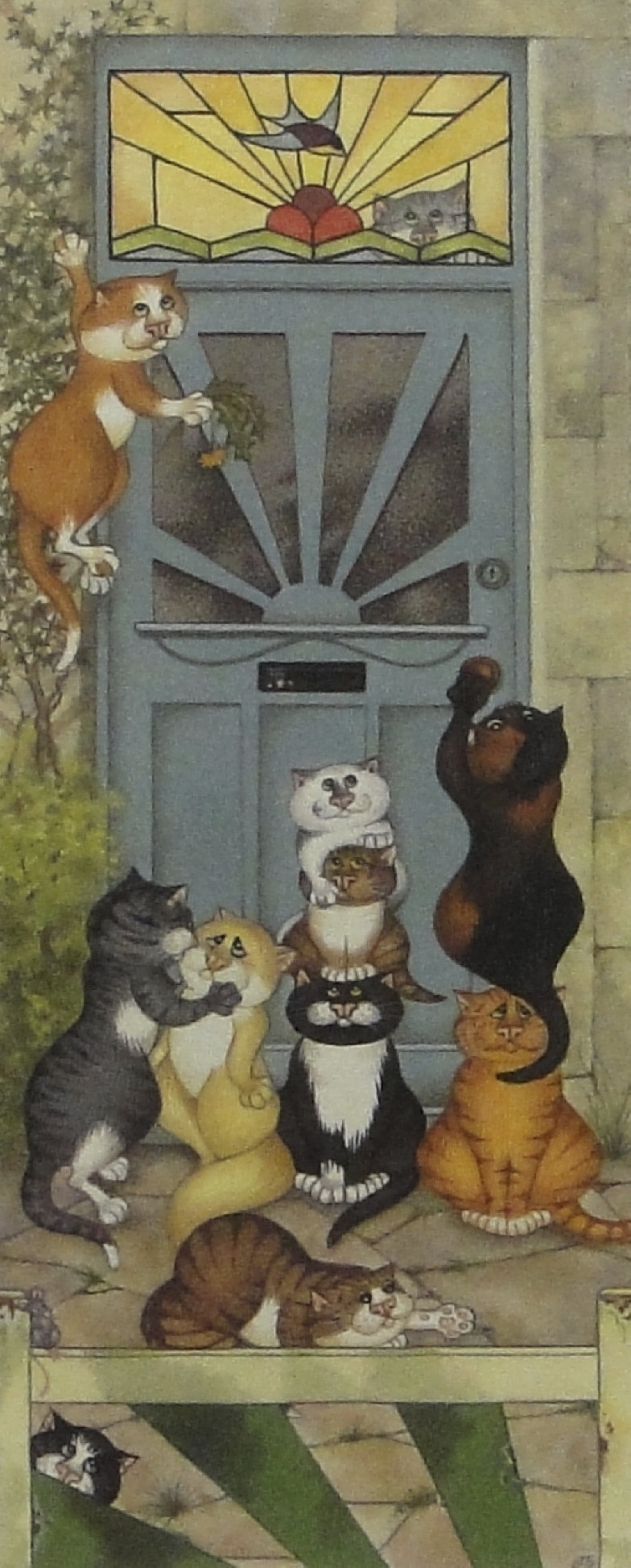 Linda Jane Smith - Cats Call - Limited edition lithograph numbered 331/495 by Linda Jane Smith