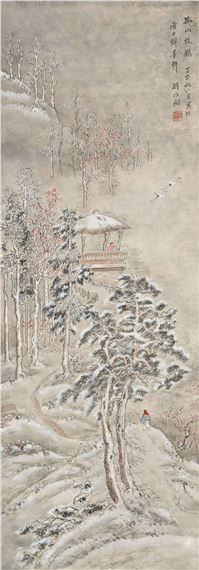 Lonely Mountain Release Cranes by Hu Boxiang, 1947