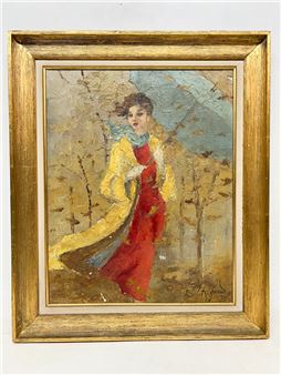 "Dama con paraguas" - J. Rigaud