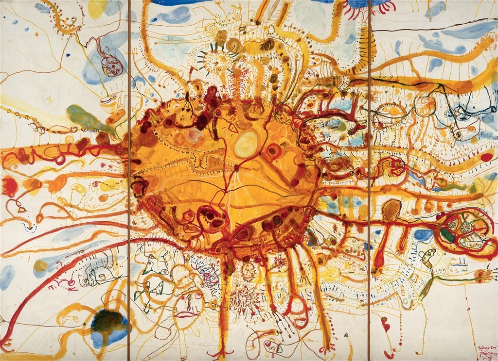 Artwork by John Olsen, Sydney Sun, Made of decorative print after original