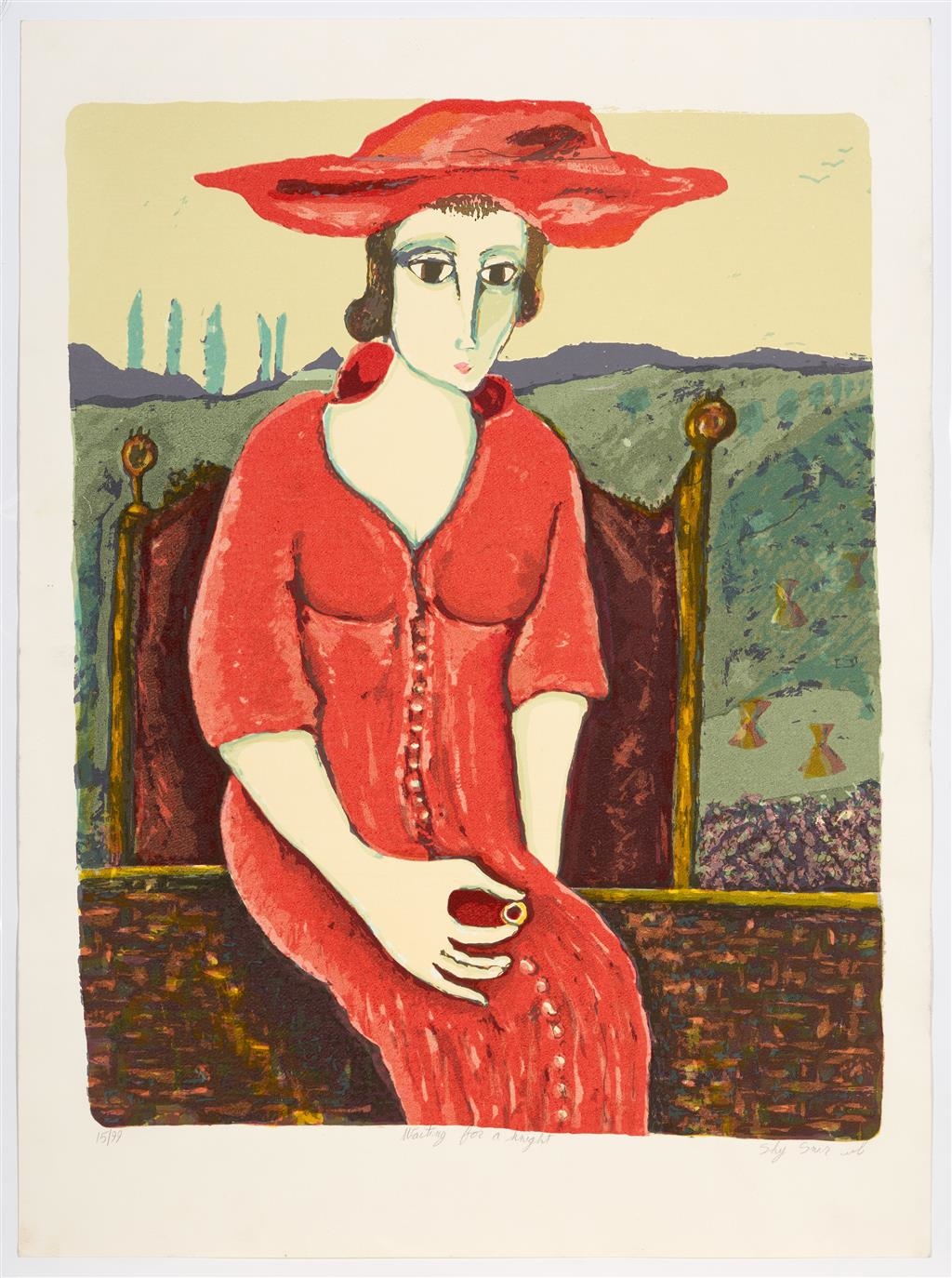 Artwork by Shaike Snir, Waiting For a Knight, Made of colour screenprint