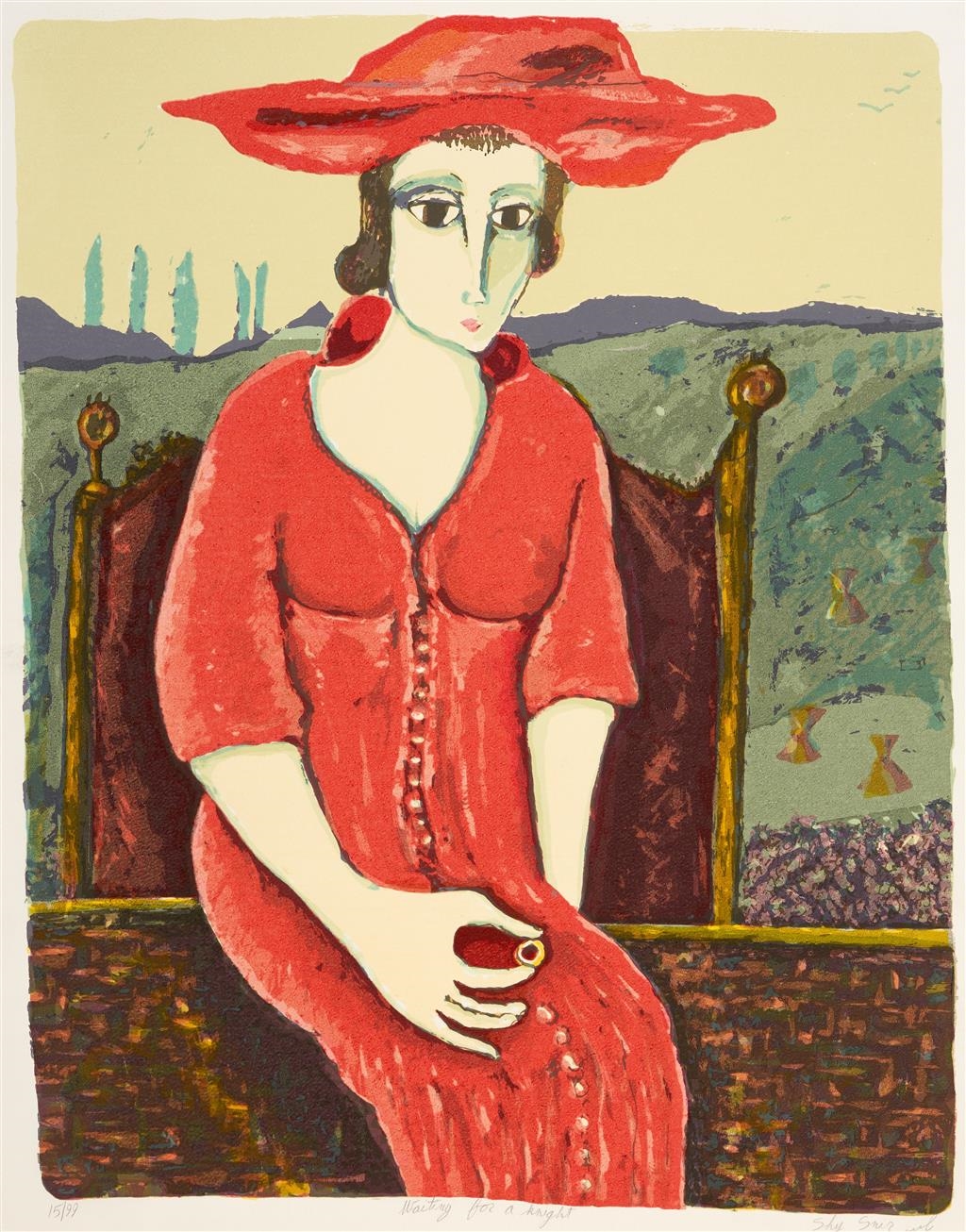 Artwork by Shaike Snir, Waiting For a Knight, Made of colour screenprint