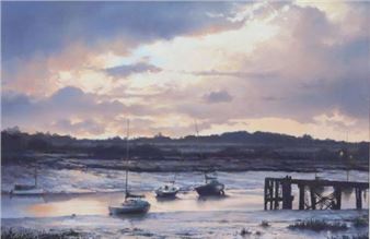Approaching Rainstorm at Twilight - Wivenhoe - Christine Slade