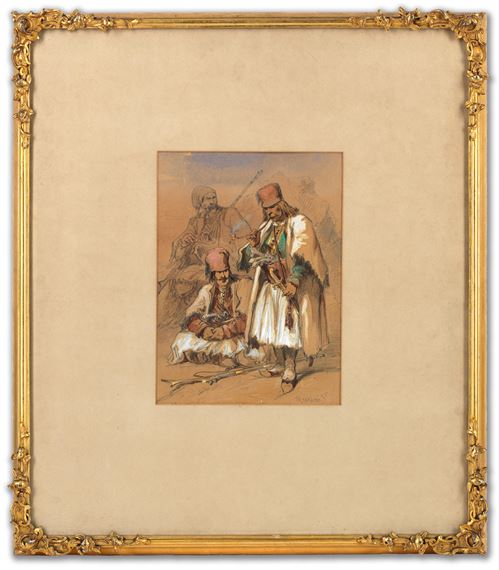 Amadeo Preziosi | Men in Arvanite costume (1855) | MutualArt