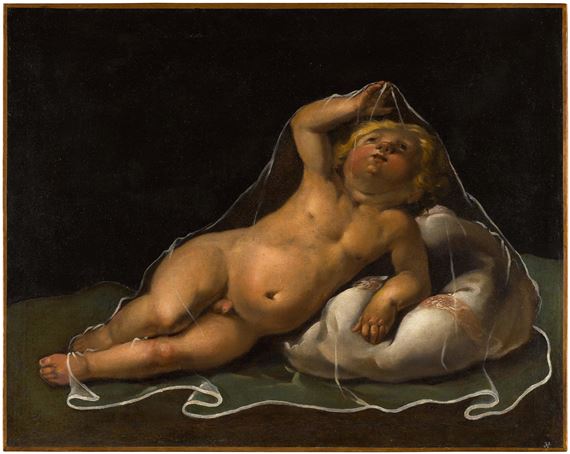 A putto playing with a veil by Isidoro Bianchi
