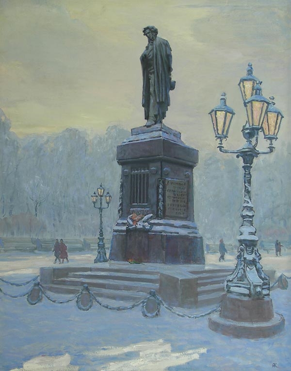 Artwork by Aleksey Yakovlevich Kuzin, Frost and Sunshine, Lovely morning, Made of Canvas, oil