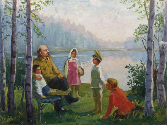 Sergey Yackovlevich Dunchev | Lenin and children | MutualArt