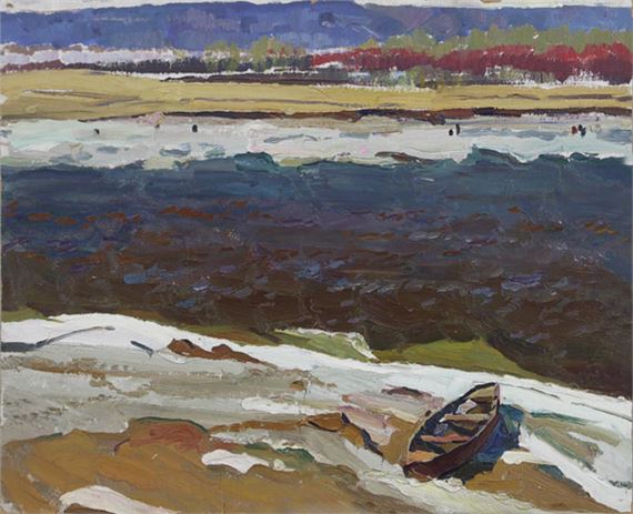 Boats ashore by Alexei Ivanovich Butov, 1986