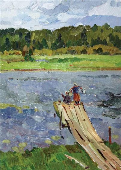 Going for water by Alexei Ivanovich Butov, 1983