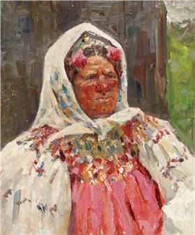 Woman in a folk dress - Andrei Plotnov