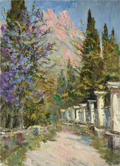 The Crimea. Alupka in winter by Victor Aleksandrovich Ferber, 1962