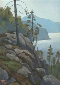 Lake bank from «the North» collection - Boris Smirnov-Rusetsky