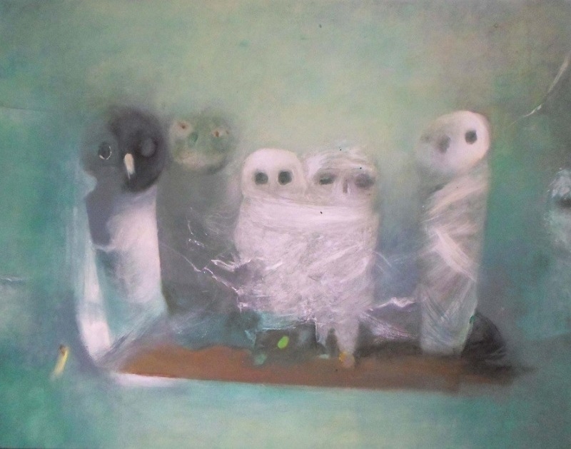 Artwork by Edyta Duduś, Sowy IX, Made of Mixed media,