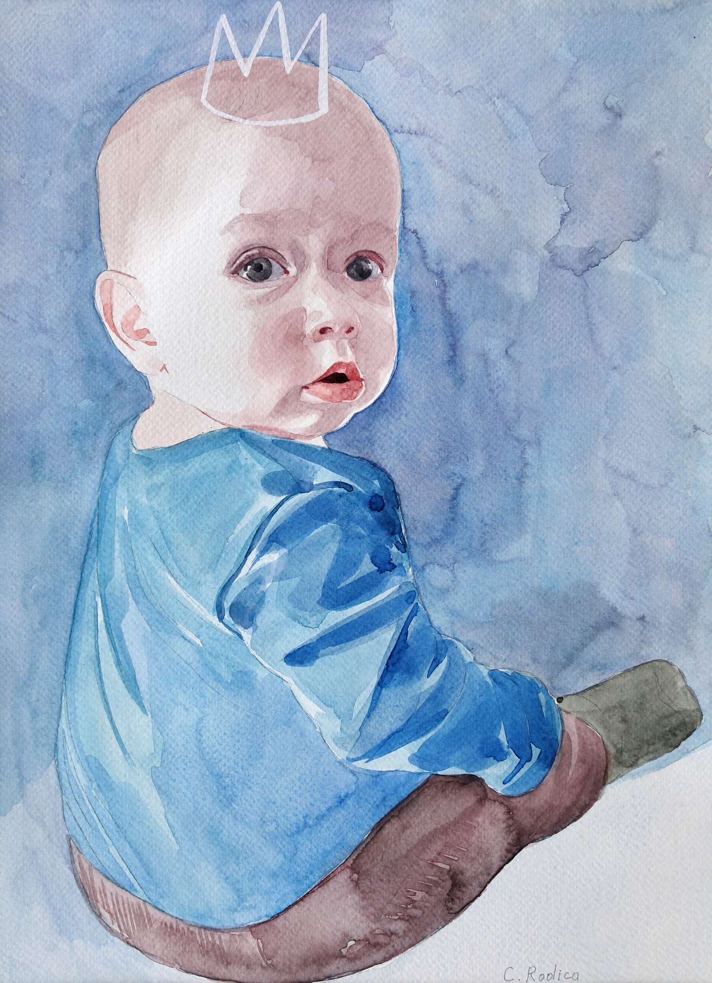 Artwork by Rodica Crîșmaru, The King, Made of watercolor on paper