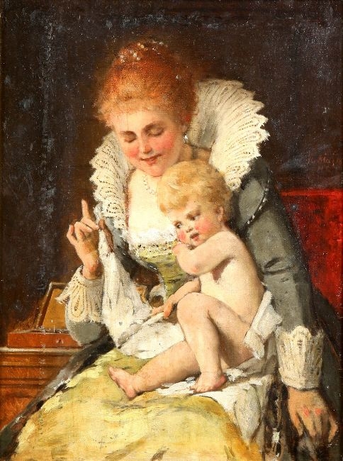 Mutter mit Kind by Heinrich Ewers, 16. Maj 1878