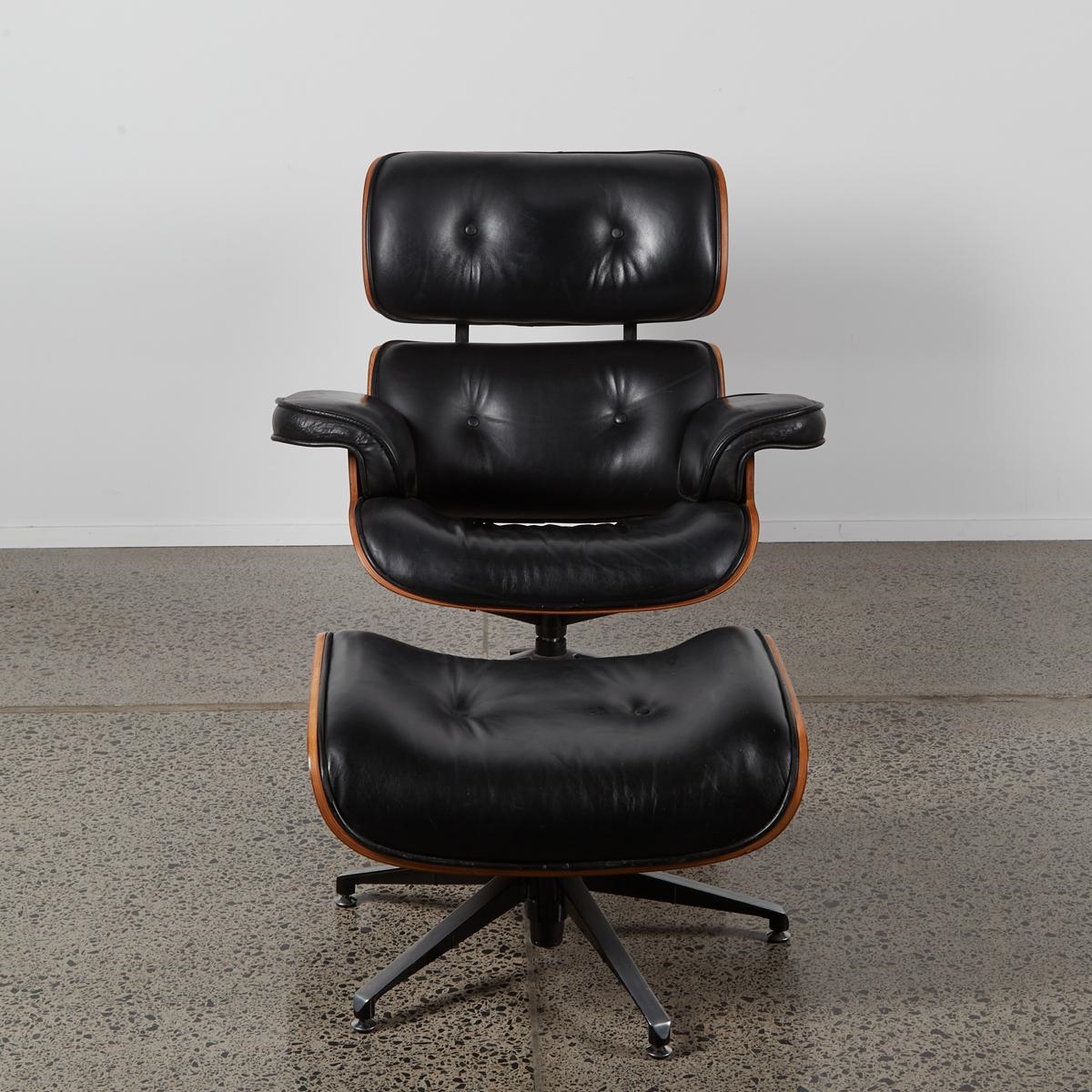 ligevægt Kort levetid Plateau Herman Miller | A Replica Herman Miller-Eames Lounge Chair and Ottoman,  with Black Upholstery | MutualArt
