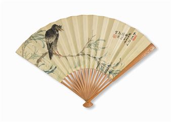 A fan painted with flowers and birds - Sun Yuan
