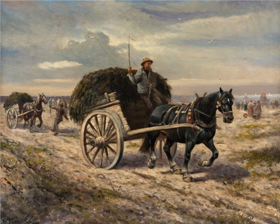 SEAWEED HARVEST ON JERSEY by H. Freeman, circa 1920s